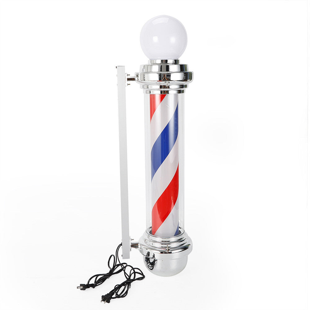 33-Inch Outdoor Rotating Barber Pole Sign LED Illuminated Salon Light
