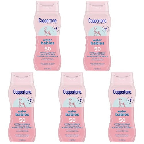 Water-Resistant SPF 50 Baby Sunscreen Lotion - 8oz Pack of 5