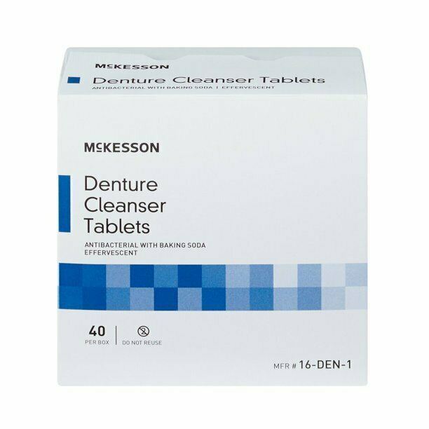 Denture Cleaner Tablets Unflavored Box of 40 - Antibacterial, Odor Removal