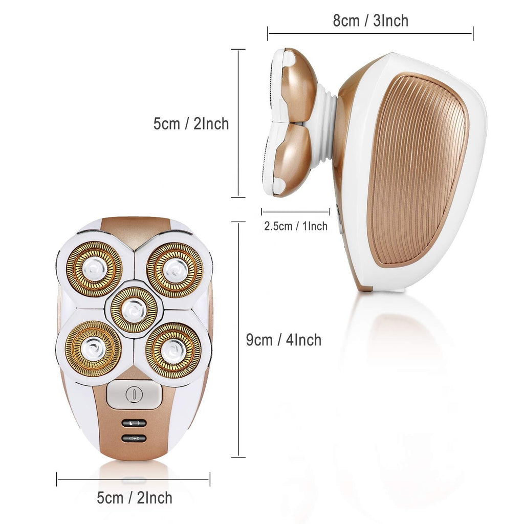 Cordless Waterproof 4D Painless Hair Remover & Epilator with USB Rechargeable Trimmer