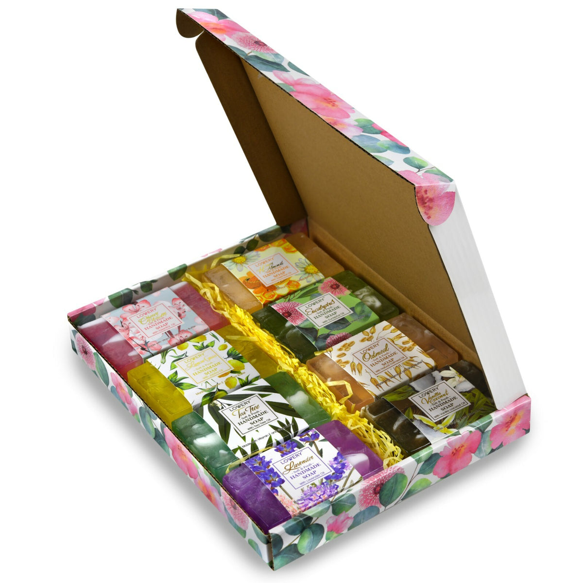 Luxury Handmade Bath Soap Set - 8 Fragrances, 100g Each, Gift Box
