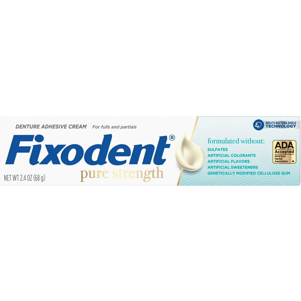 Denture Adhesive Cream Strong Hold 2.4 Oz - Clinically Proven, ADA Accepted