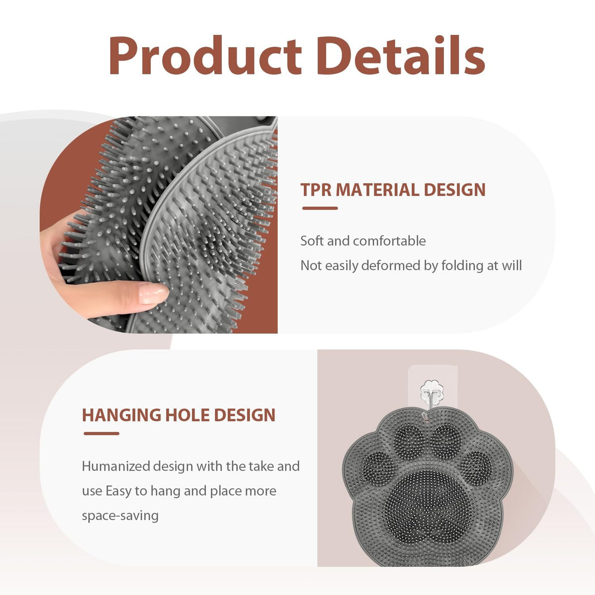 Silicone Foot Scrubber Mat with Suction Cups for Shower, 11.8 Inches