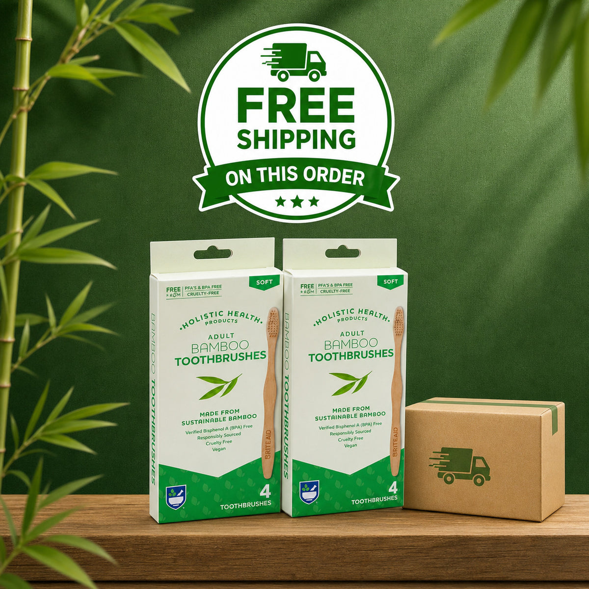 Adult Bamboo Toothbrushes Soft Bristles 8 Pack – Natural Eco-Friendly Oral Care