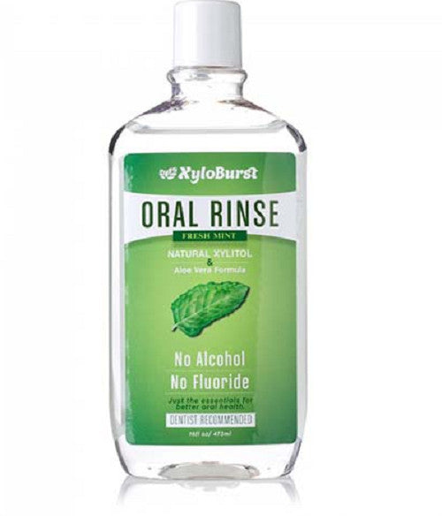 XyloBurst Fresh Breath Mouthwash with Natural Xylitol 3 Pack - Alcohol-Free, Fluoride-Free, Cooling Mint