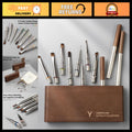 Nail Art Brush Set with Holder - 8 Interchangeable Heads for Gel, French Tip & Liner