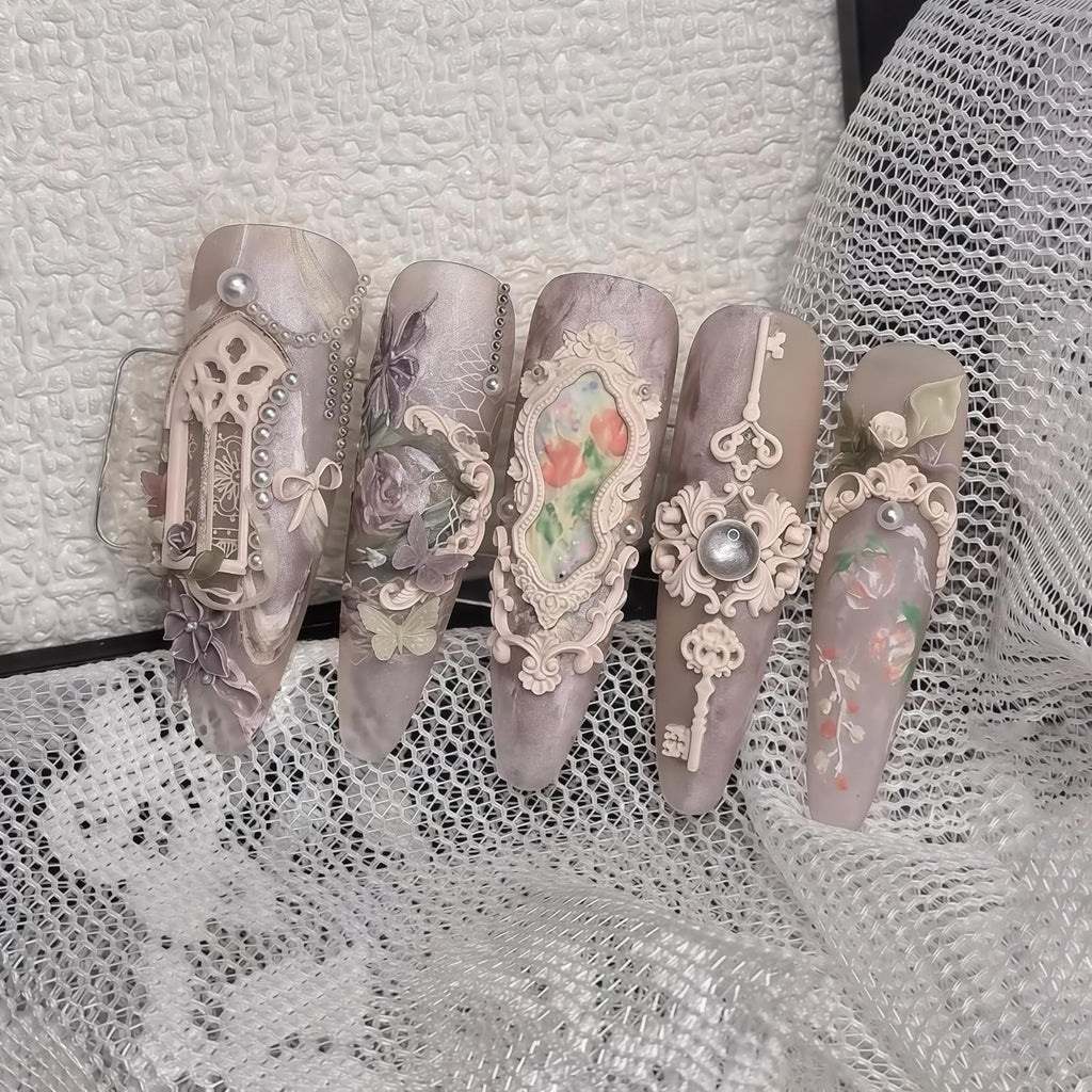 3D Nail Art Molds Mirror Design Silicone Nail Tool Y2K Decoration