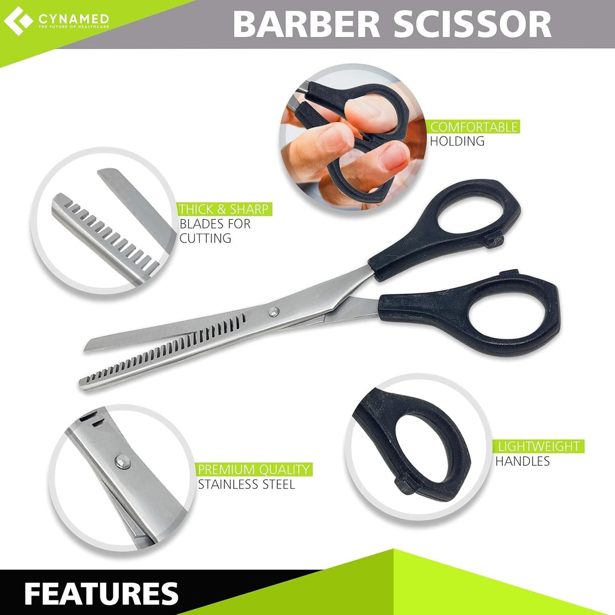 Professional Barber Hair Cutting Scissors - 2 Pairs Stainless Steel Shears