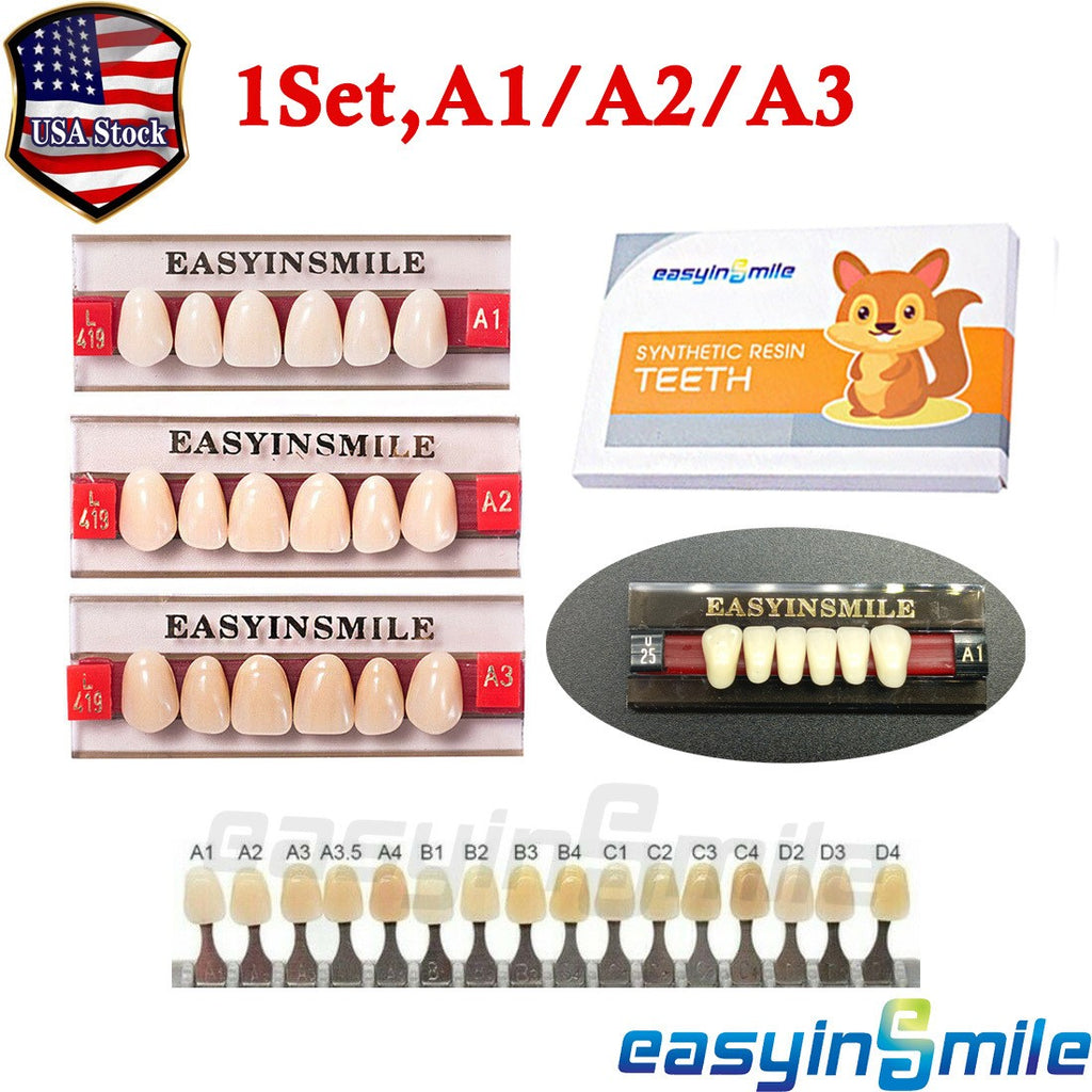 Complete Acrylic Resin Denture Teeth Set for Upper & Lower Full Mouth Restoration