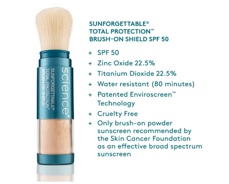 Sun Protection Brush-On SPF 50 Shield - Total Face & Skin Defense