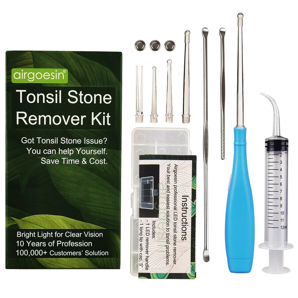 Tonsil Stone Remover Kit with Lighted Tips - Oral Irrigator for Bad Breath