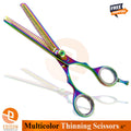 Hair Cutting Scissors Double Thinning Hairdressing Shears 6 Inch Multicolor