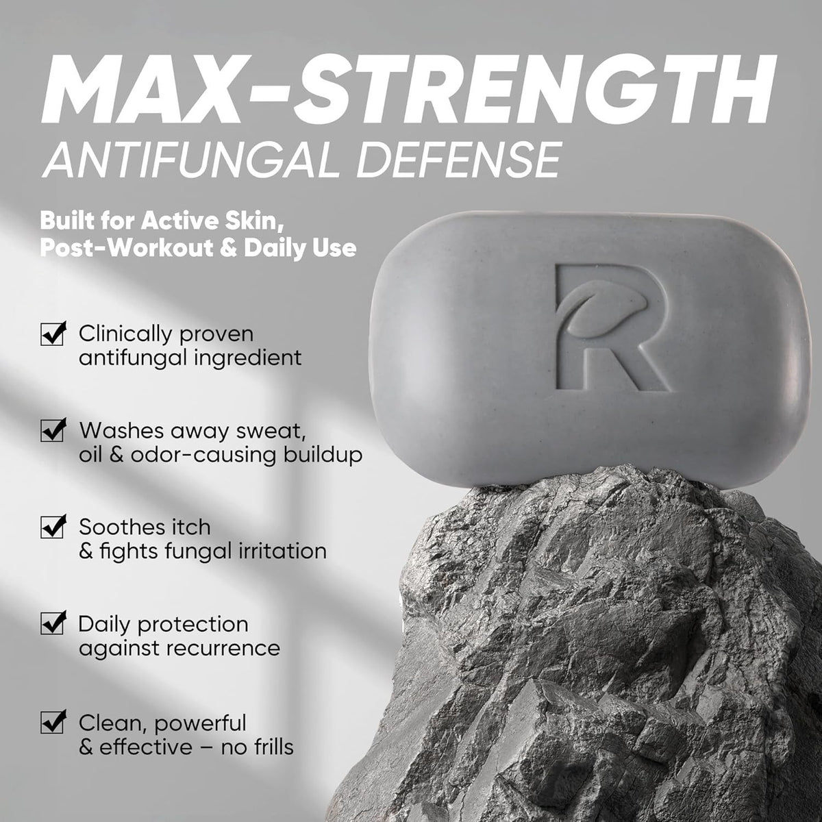Antifungal Soap Bar for Athlete’s Foot & Jock Itch - Deep Clean Relief with Tea Tree & Charcoal