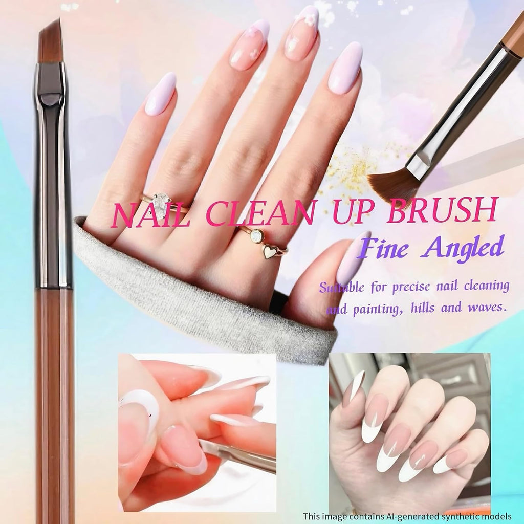 8Pcs Nail Art Brush Set with Gel Builder & Liner Brushes for Professional & DIY Nails