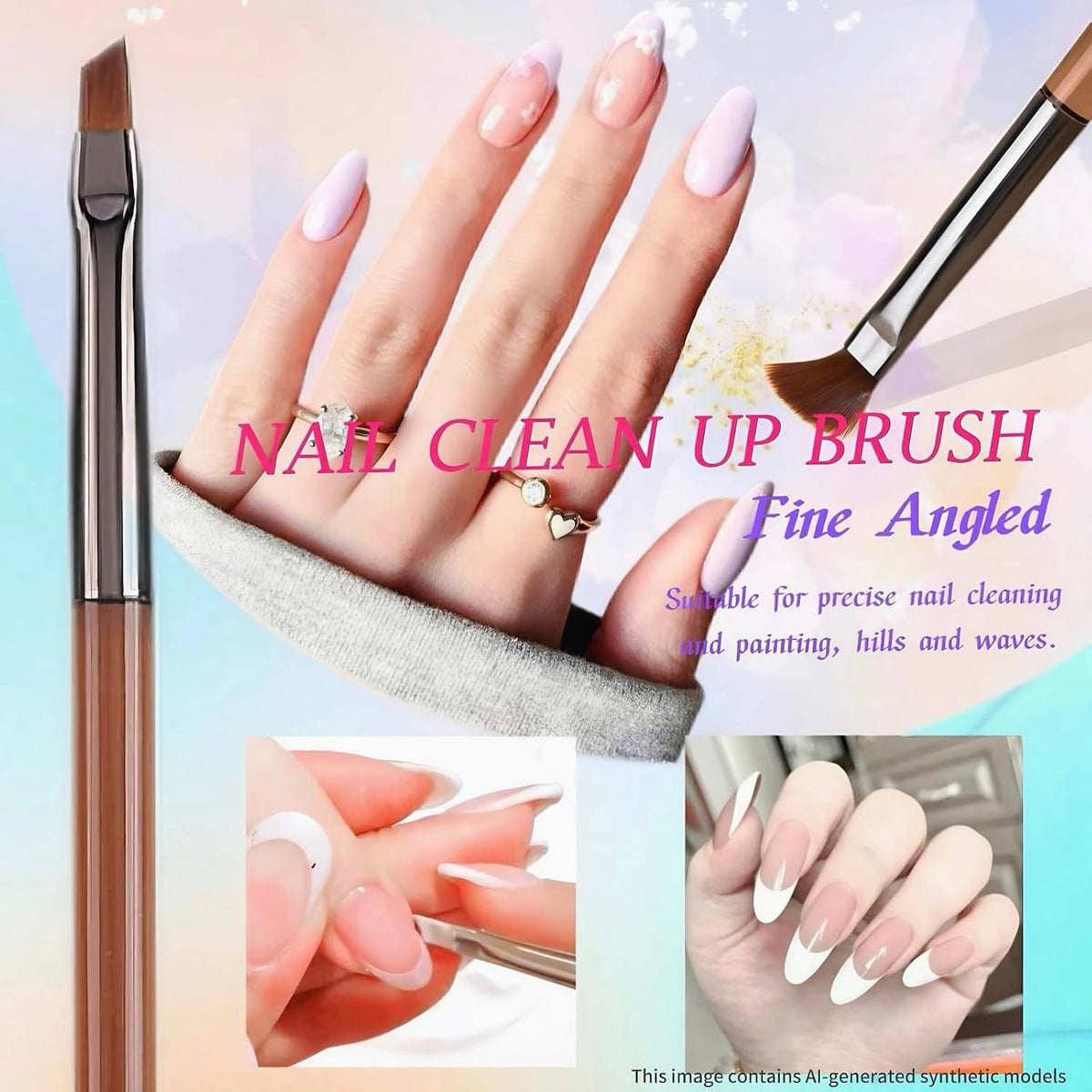 8Pcs Nail Art Brush Set with Gel Builder & Liner Brushes for Professional & DIY Nails