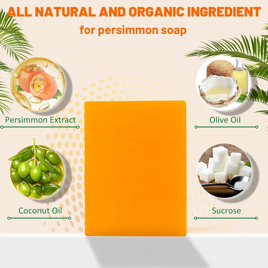 Natural Persimmon Soap Bar for Body Odor Control - Unisex Organic Deodorant