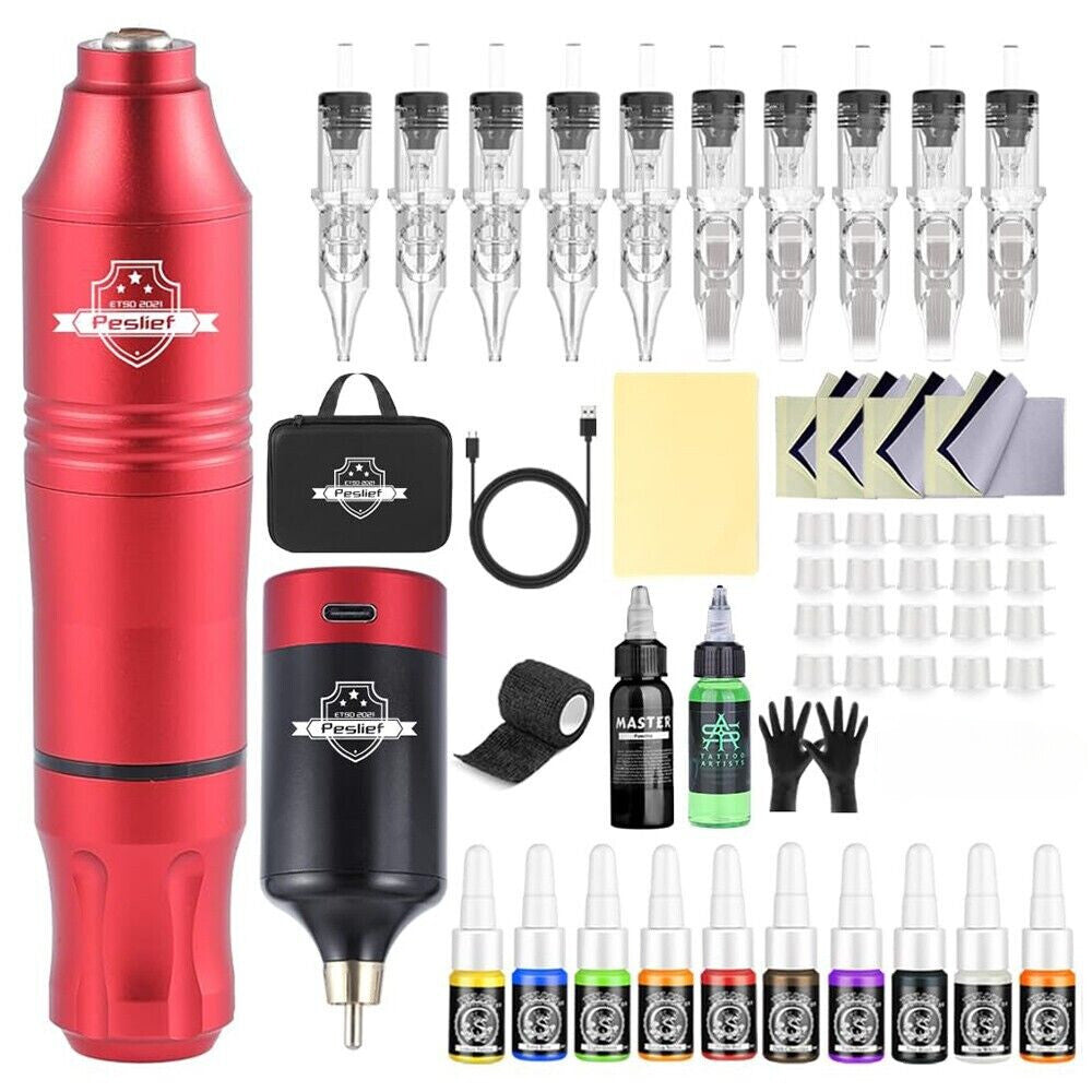 Tattoo Pen Machine Kit for Beginners with Cartridge Needles