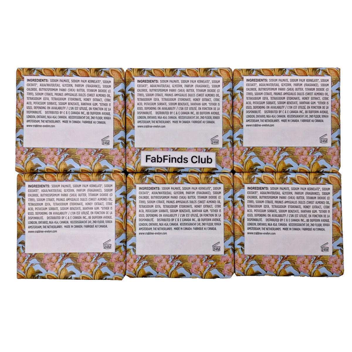 Almond & Honey Triple Milled Bar Soap Set - 6 Pack, Travel Size