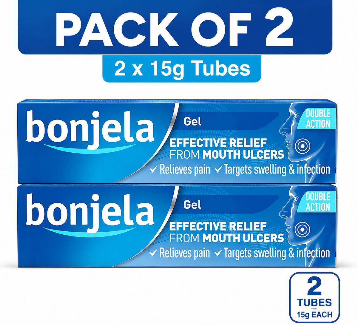 Mouth Ulcer Gel for Pain Relief & Sore Gums - Pack of 2