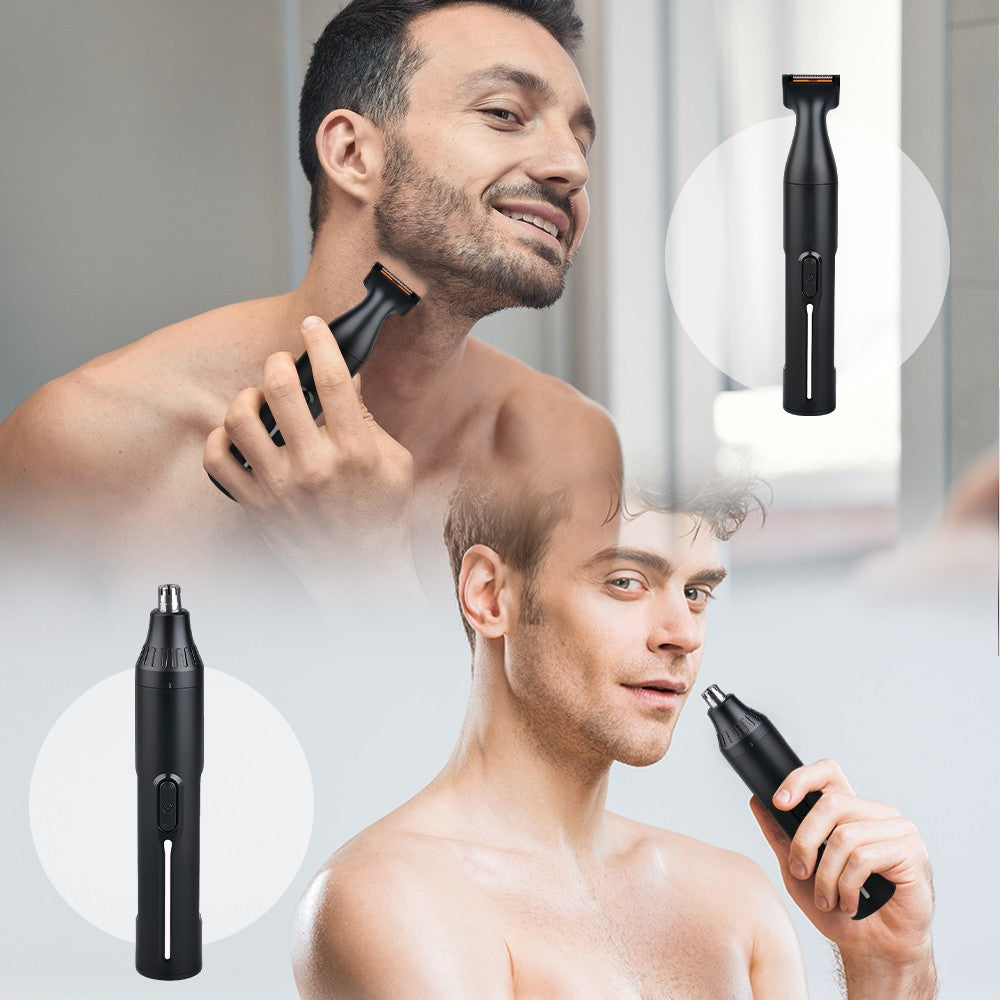 4-in-1 Electric Nose Ear & Eyebrow Trimmer Grooming Kit USB Rechargeable