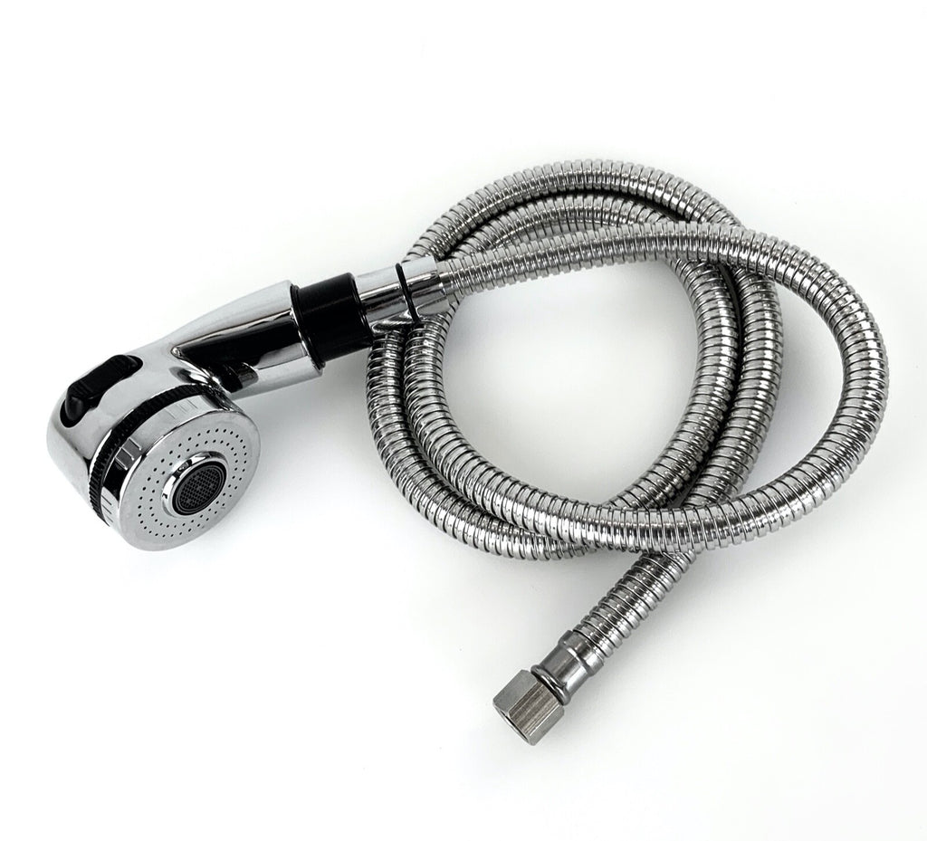 Large Chrome Shampoo Sprayer for Salon Equipment - 47 Inch Hose