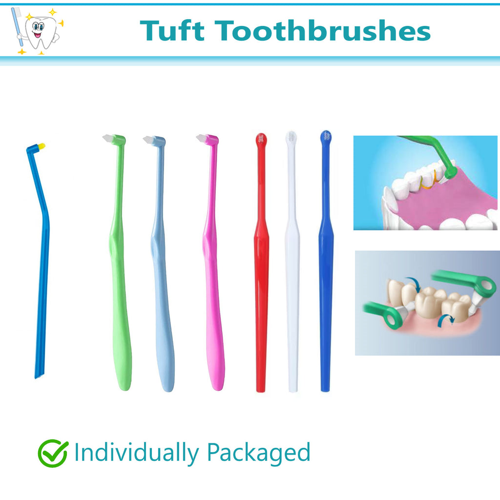 Dental End Tuft Toothbrush 5-Pack for Hard-to-Reach Areas and Braces