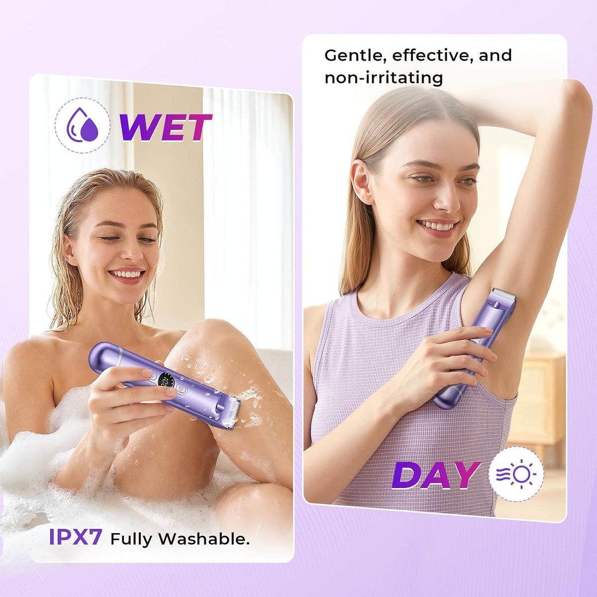 4-in-1 Bikini Trimmer & Electric Razor for Women Wet Dry Dual Head