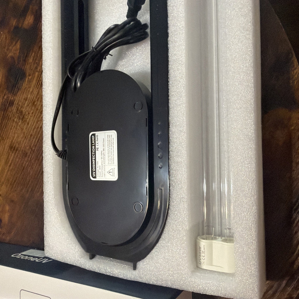 UV-C Disinfection Sterilizer Lamp with Remote 360° UV Germ Killer Black