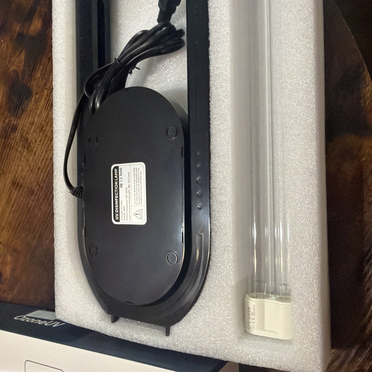 UV-C Disinfection Sterilizer Lamp with Remote 360° UV Germ Killer Black