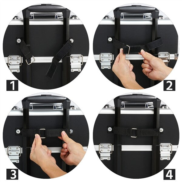 Professional 3-in-1 Makeup Train Case with Wheels and Large Storage