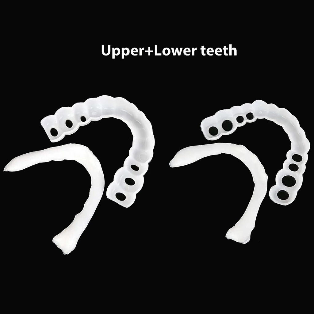 Snap-On Upper and Lower Dental Veneers Teeth Cover Set for Adults