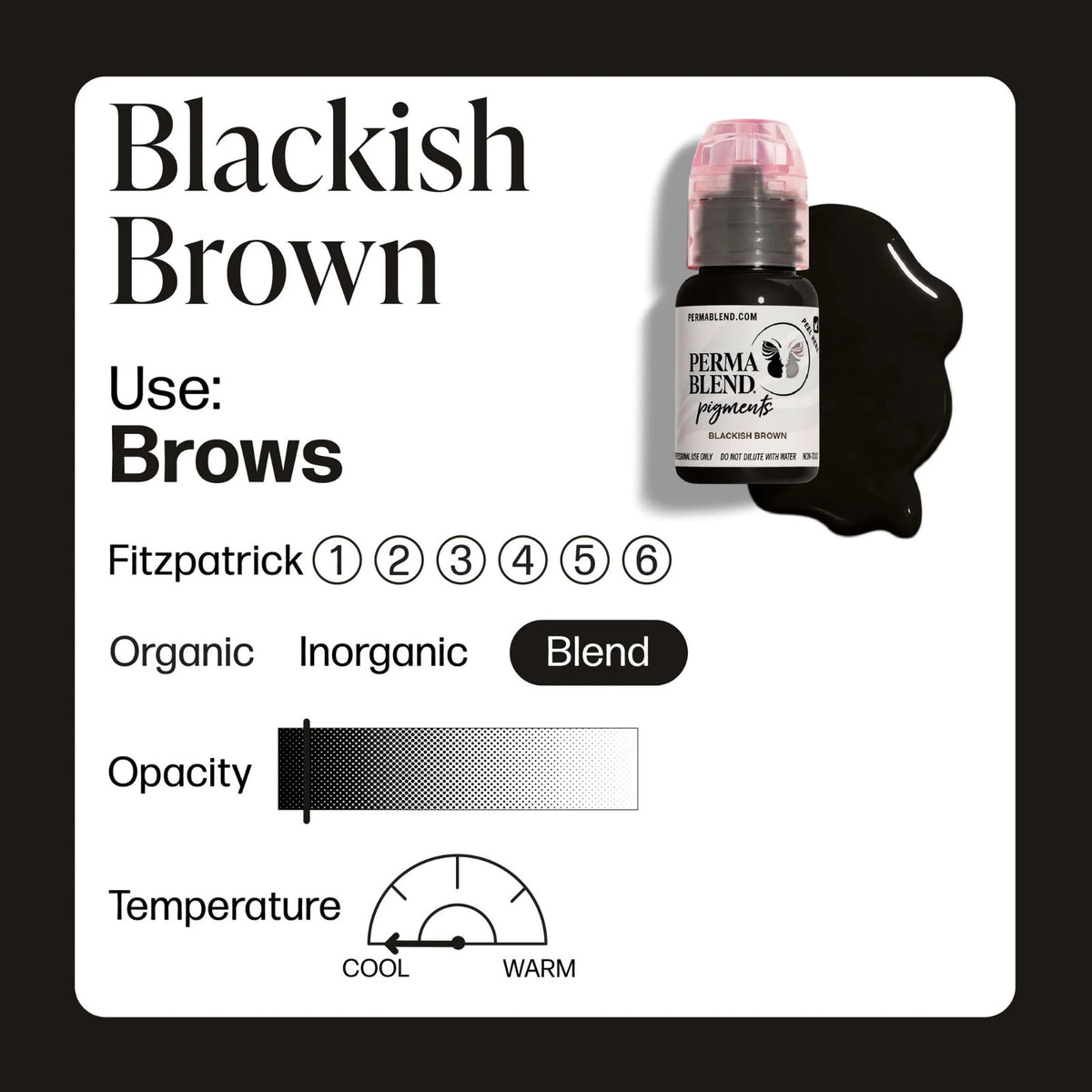 Permanent Makeup Eyebrow Pigment - Dark Brown/Blackish Brown 0.5 oz