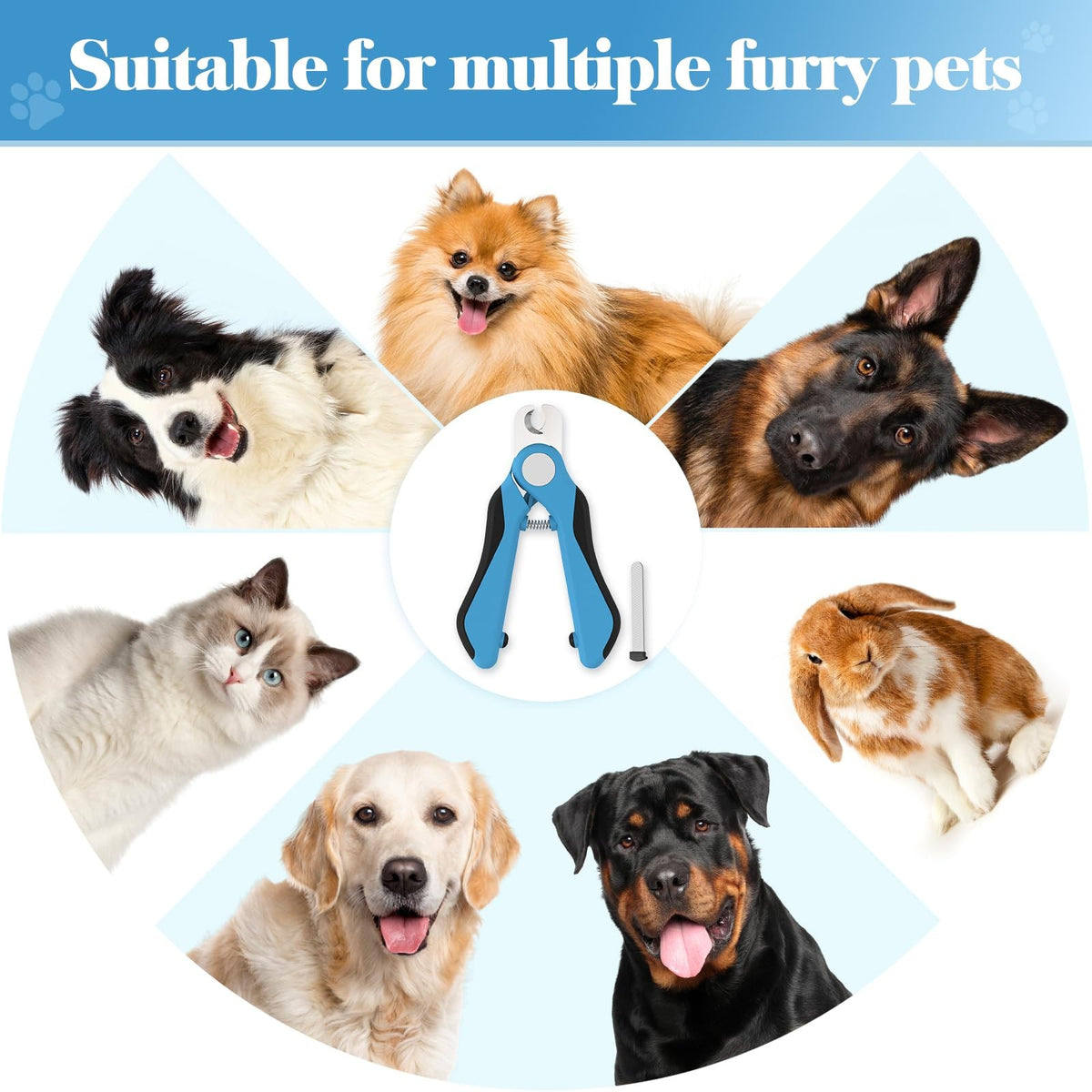 Heavy Duty Dog Nail Clippers & Trimmers with Safety Guard - Pet Grooming Tool
