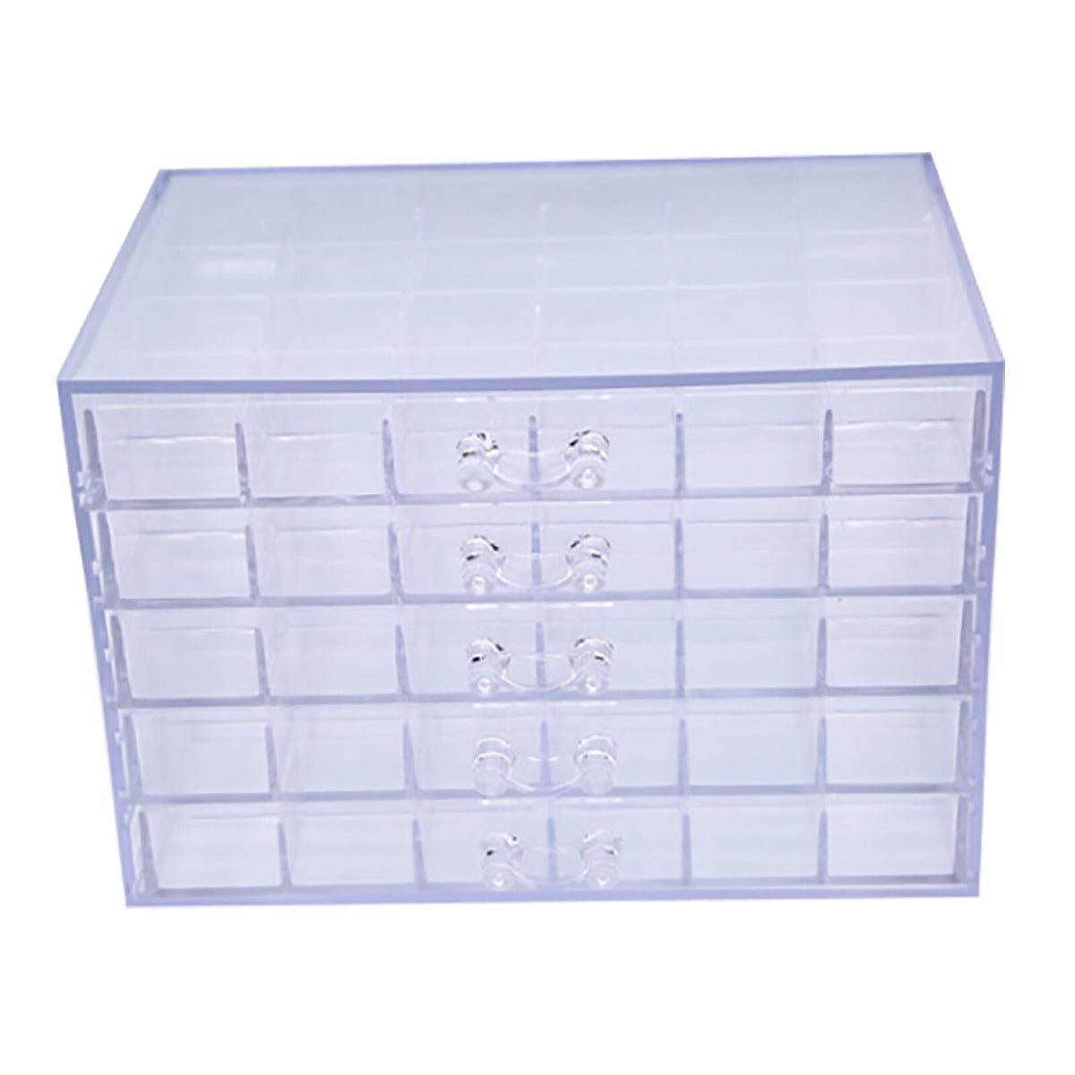 Acrylic Nail Art Storage Tray with 120 Grids & Removable Drawers