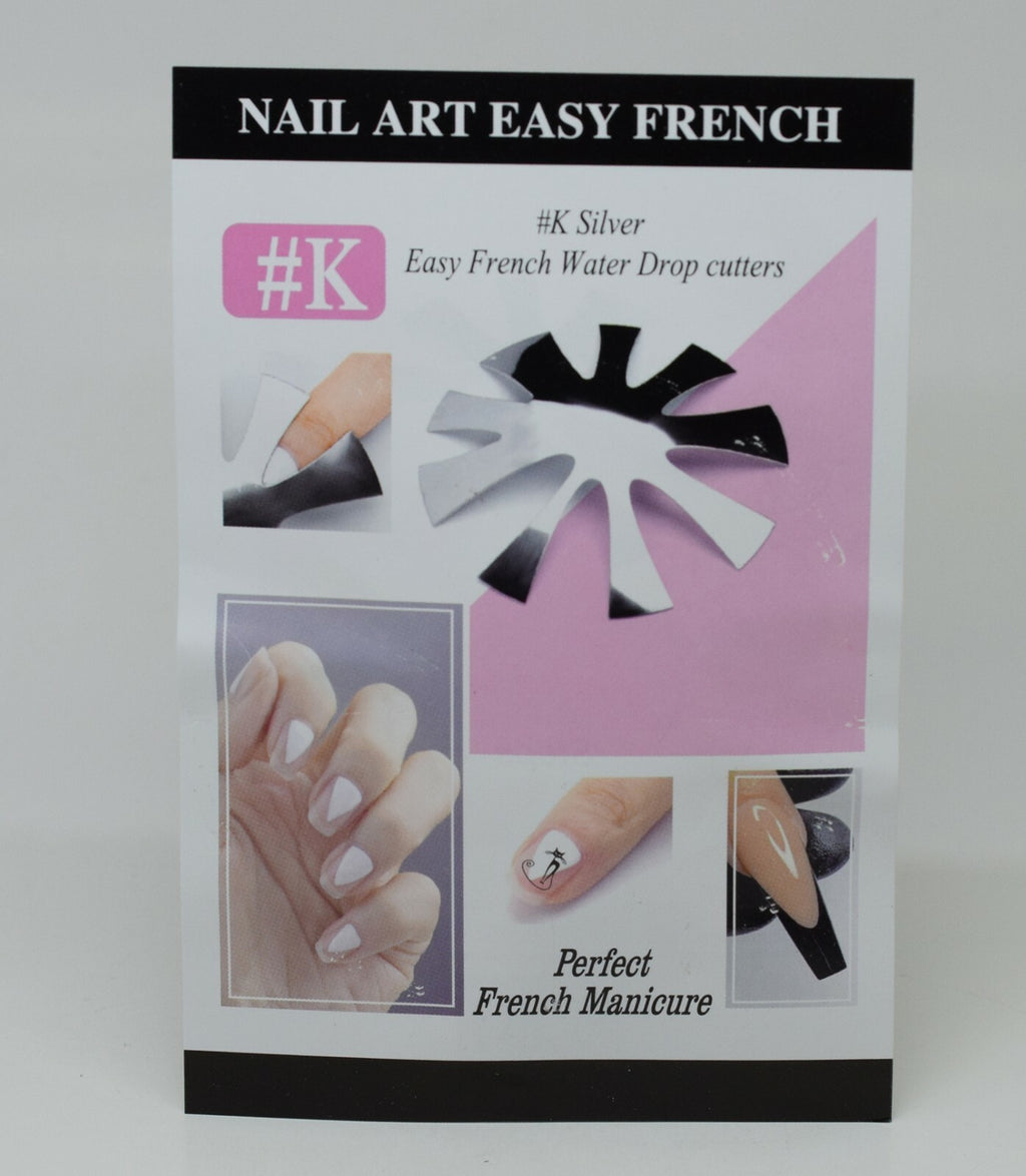 French Nail Art Water Drop V Shape Acrylic Cutter - Silver