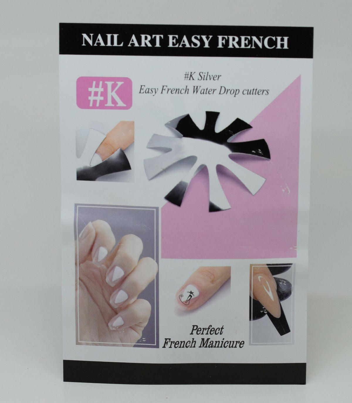 French Nail Art Water Drop V Shape Acrylic Cutter - Silver