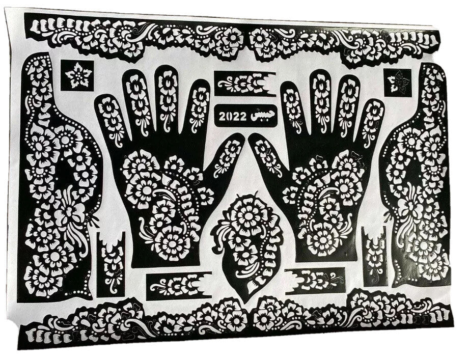 Henna Tattoo Stencil Sheets - Reusable DIY Temporary Tattoo Decals