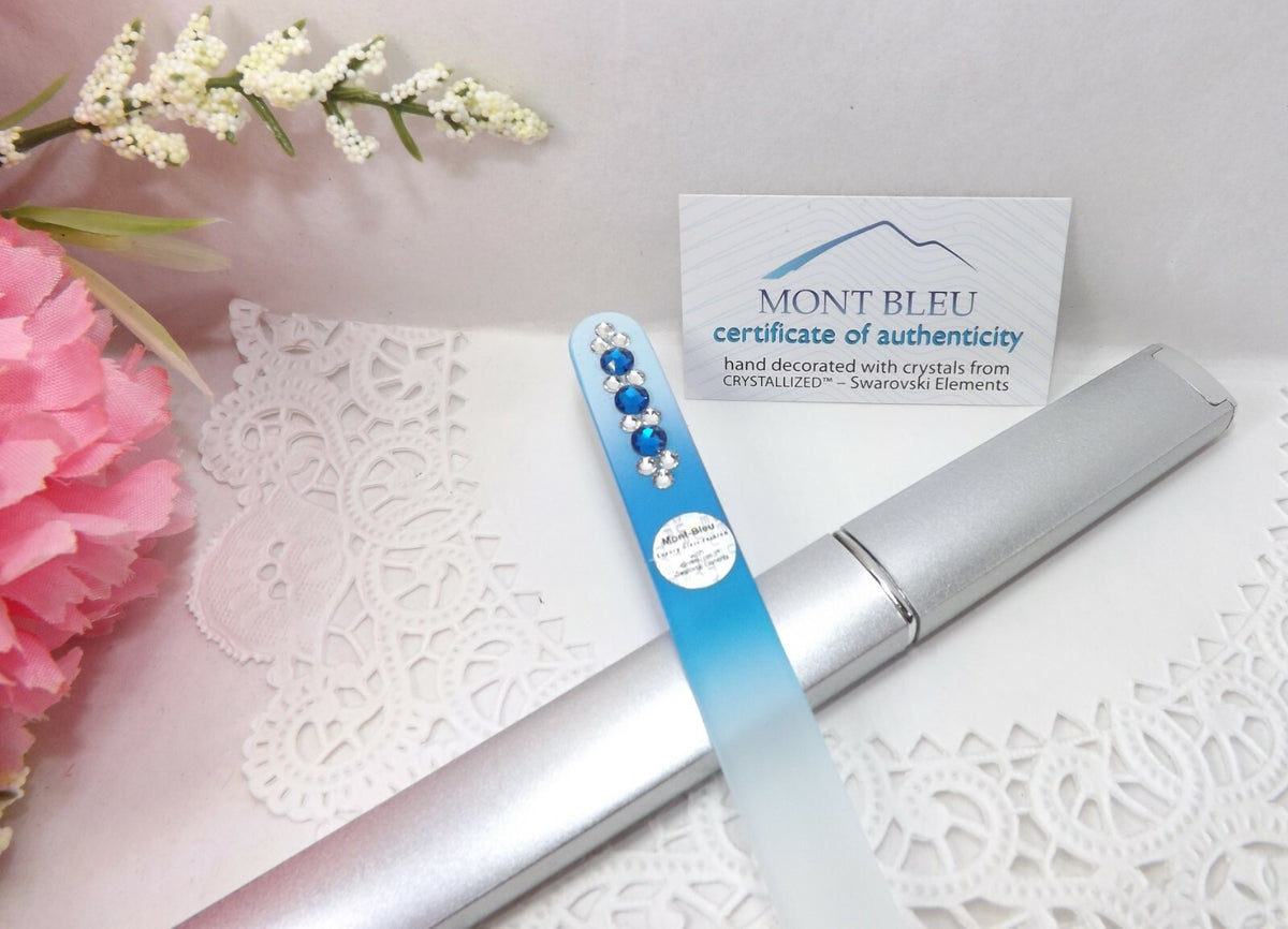 Czech Glass Nail File with Swarovski Elements - Handmade, Lifetime Guarantee