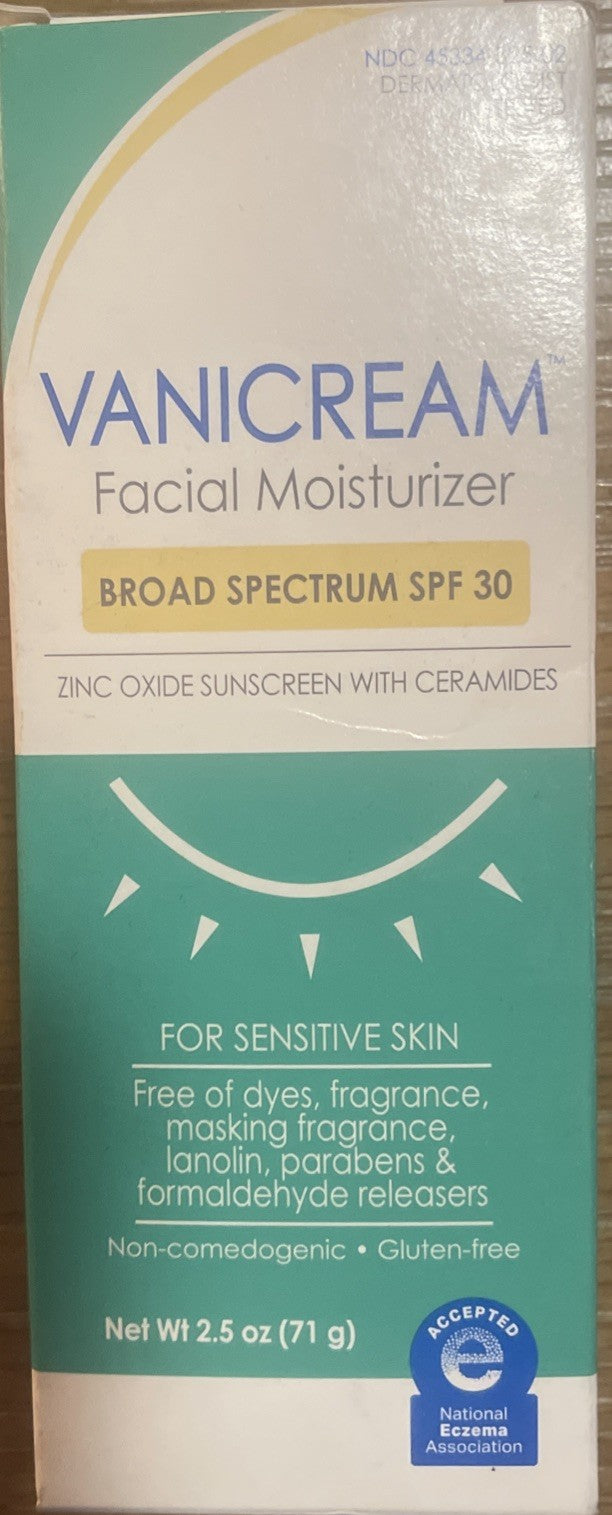 Vanicream Facial Moisturizer with SPF - Sensitive Skin, 2.5oz