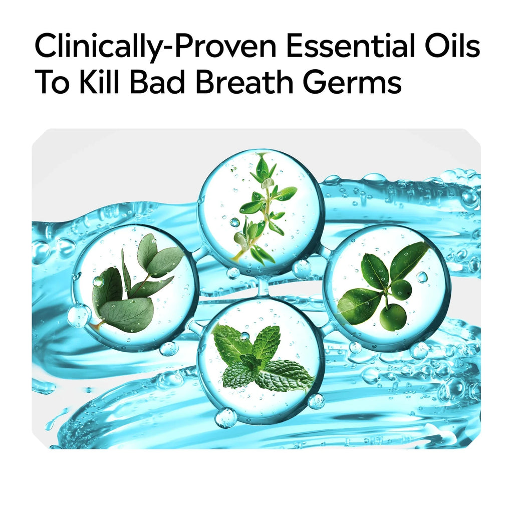 Gum Disease Mouthwash Glacier Mint 1L - Antigingivitis Oral Rinse for Gum Care
