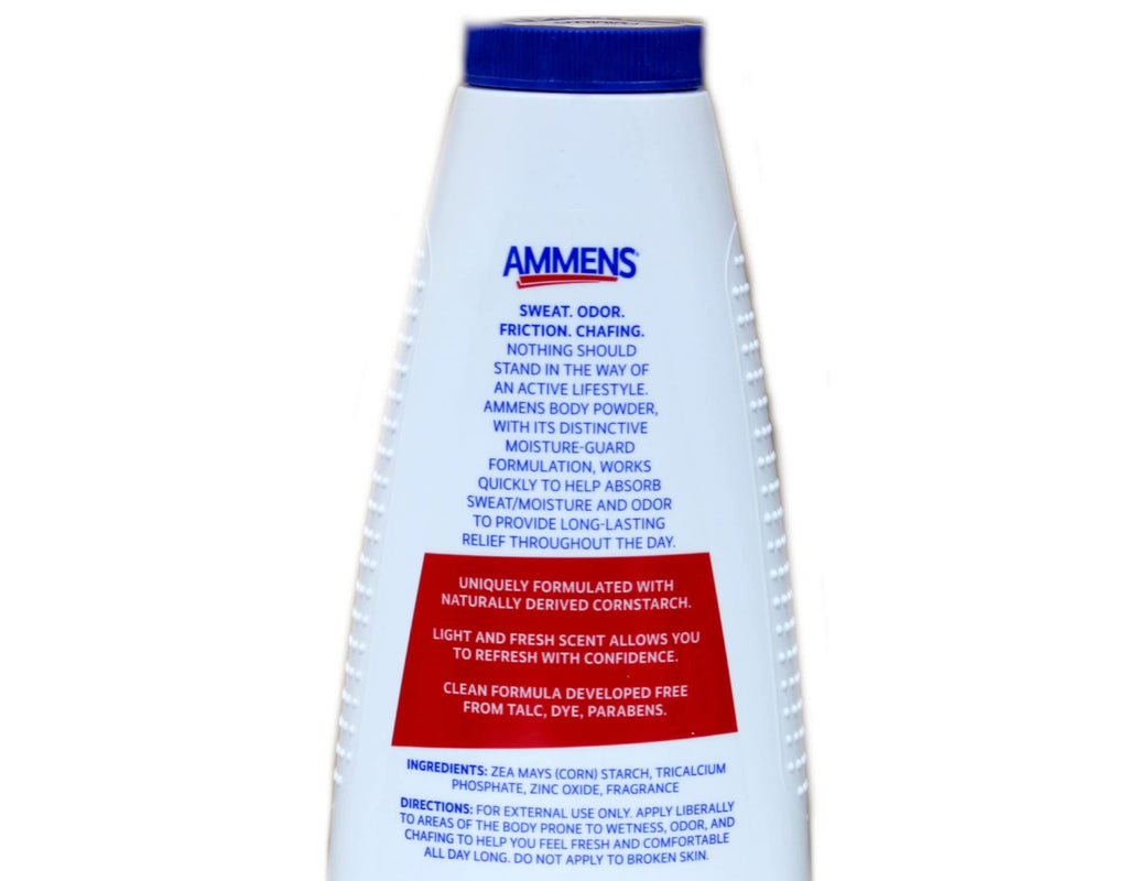 Ammens Body Powder Original Formula 11oz - Pack of 6 for Skin Soothing & Deodorant