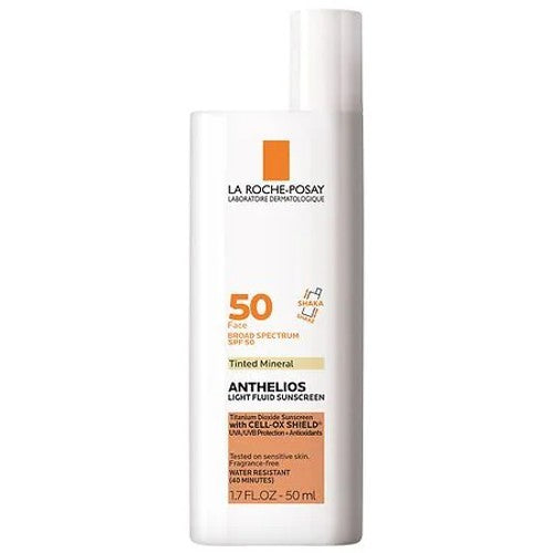 SPF 50 Tinted Mineral Sunscreen Light Fluid for Face - Broad Spectrum UV Protection