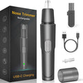 USB Rechargeable Nose & Ear Hair Trimmer - Painless, Compact, Quiet