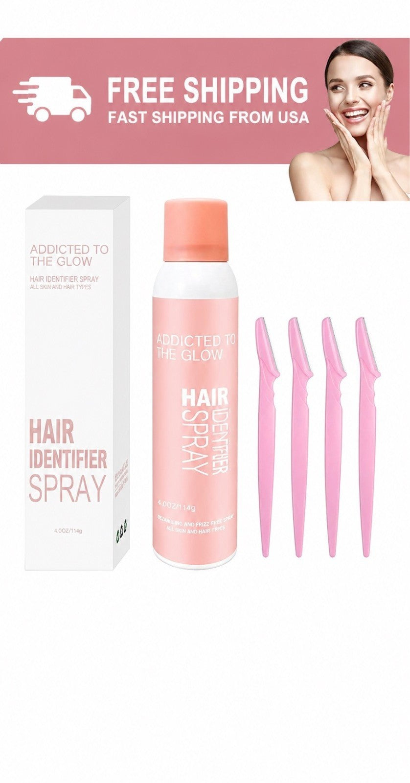 Hair Identifier Spray & Precision Razors Set for Styling & Edge Control