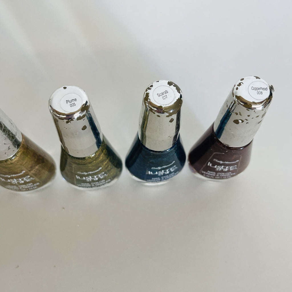 Set of 6 Shiny Nail Polishes - Assorted Colors, Lustre Finish