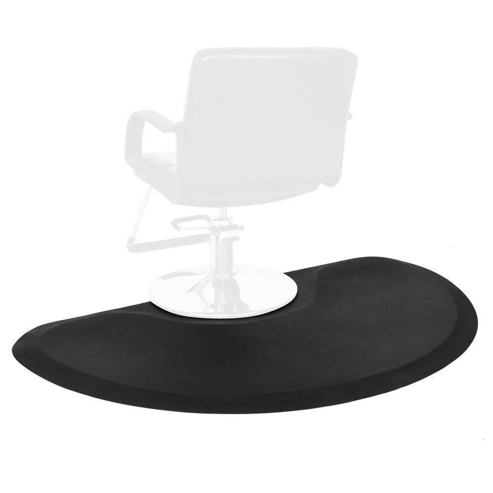 Salon Chair Mat 3x5 Feet Anti-Fatigue Floor Mat for Barber & Salon Chairs - Black Semi Circle