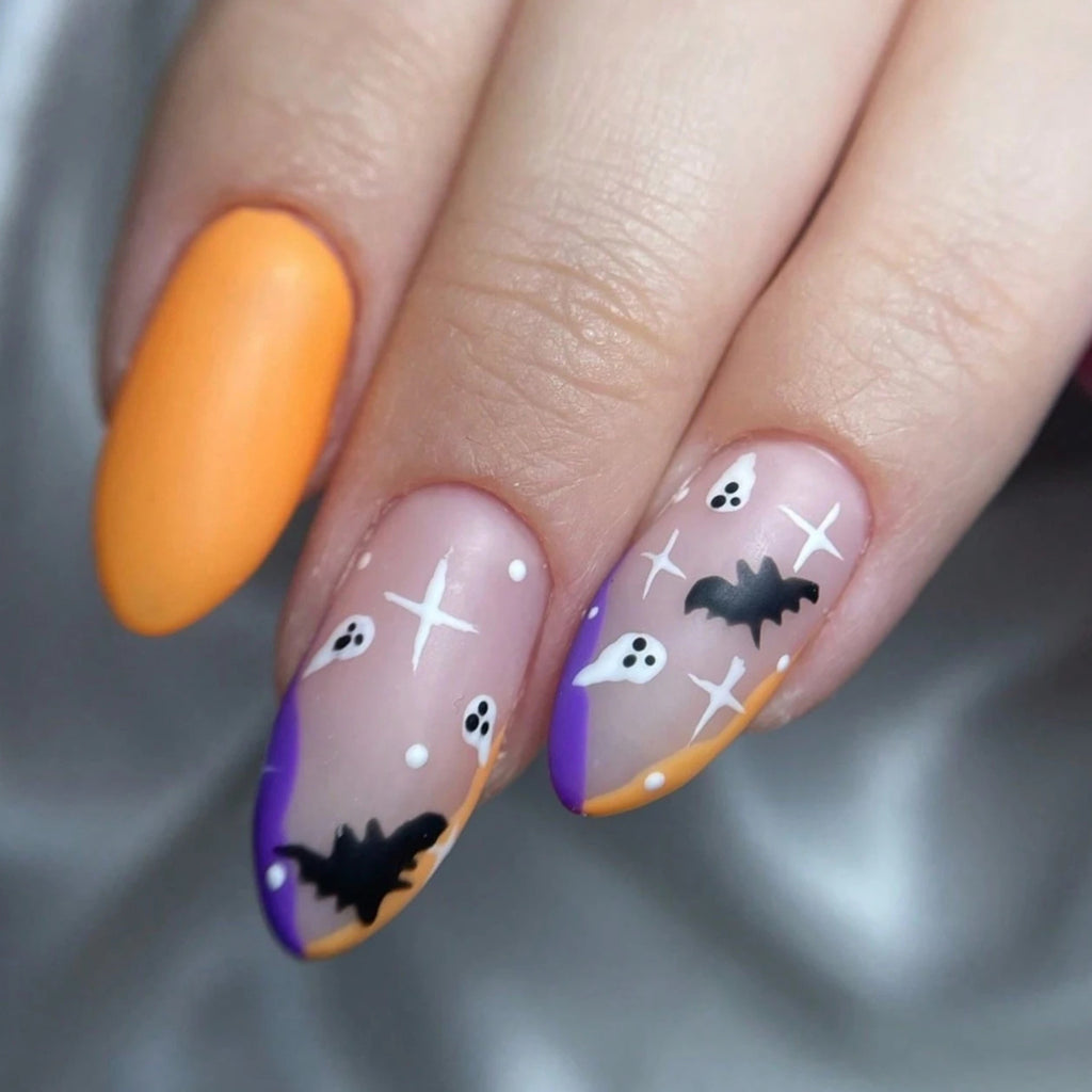 Halloween Nail Art Stickers Ghost Pumpkin Bat 3D Self-Adhesive Decals
