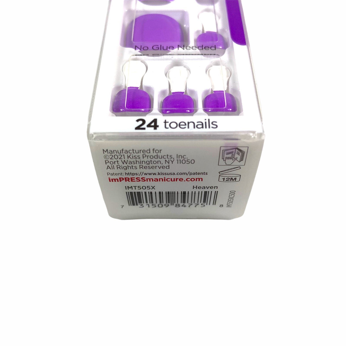 Press On Pedicure Toe Nails - Solid Purple Gel Nails for Manicure & Pedicure