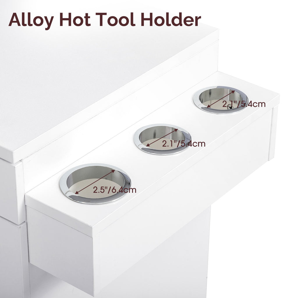 Salon Organizer with Stainless Steel Finish and Tool Holders