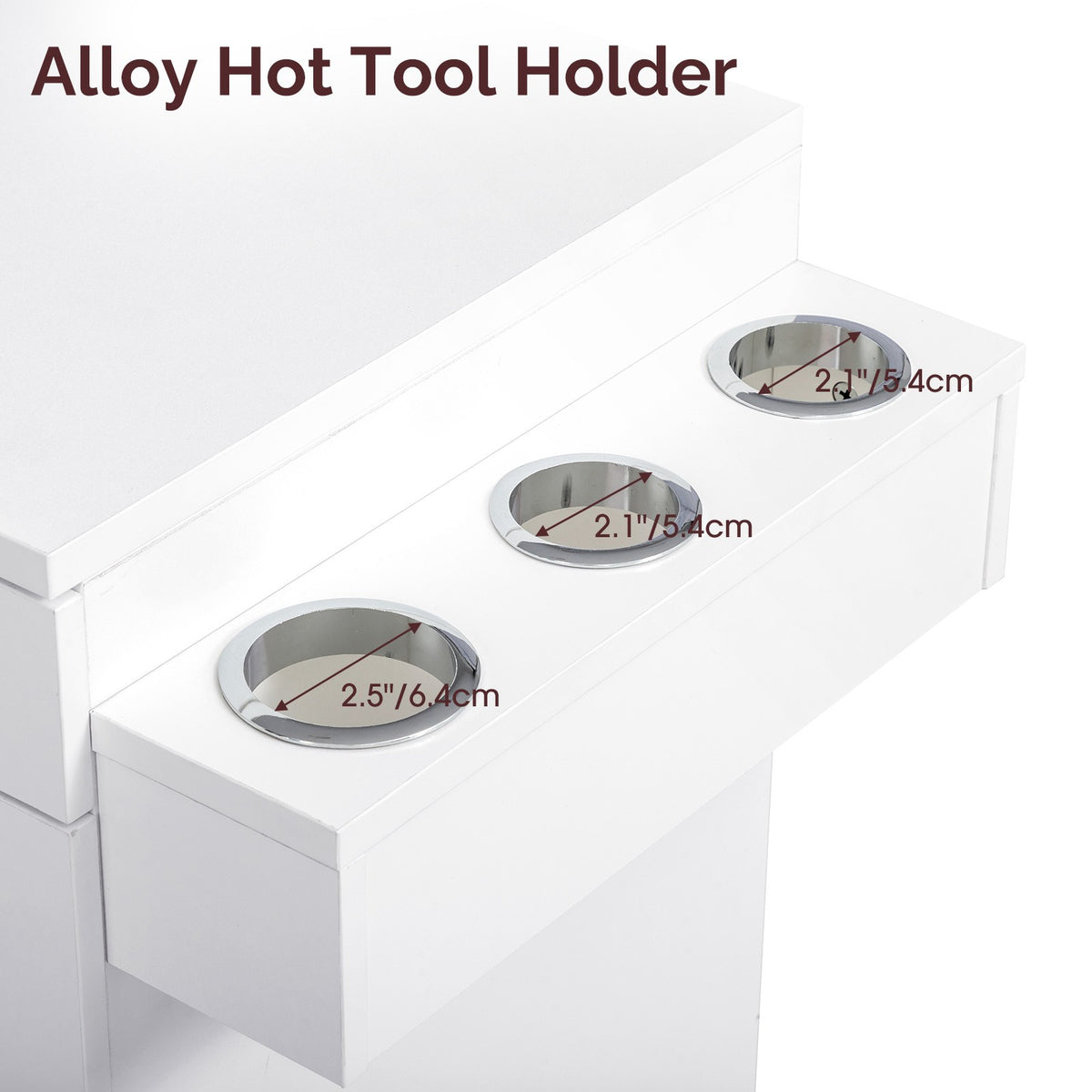 Salon Organizer with Stainless Steel Finish and Tool Holders